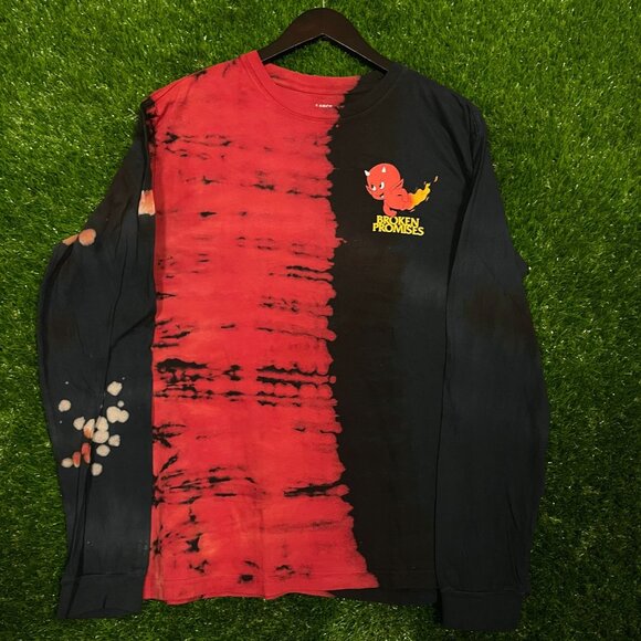 Broken Promises I Like to Play with Fire, Cartoon Graphic, Long Sleeve Tie-dye T - Picture 3 of 4